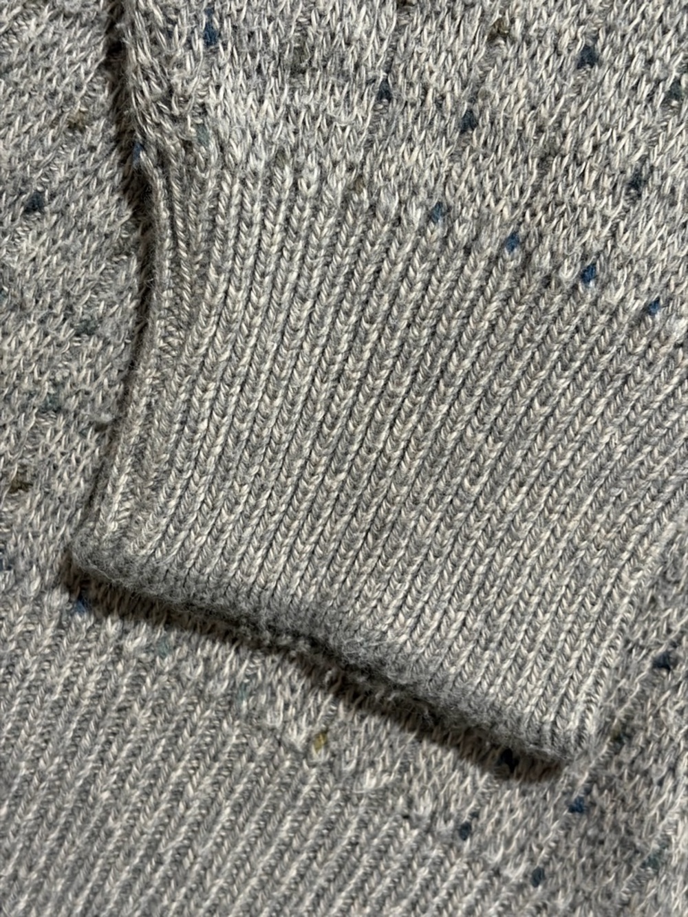 Croft & Barrow Sweater Mens Beige Gray Cotton Waffle Knit Crewneck Made USA - Picture 3 of 6